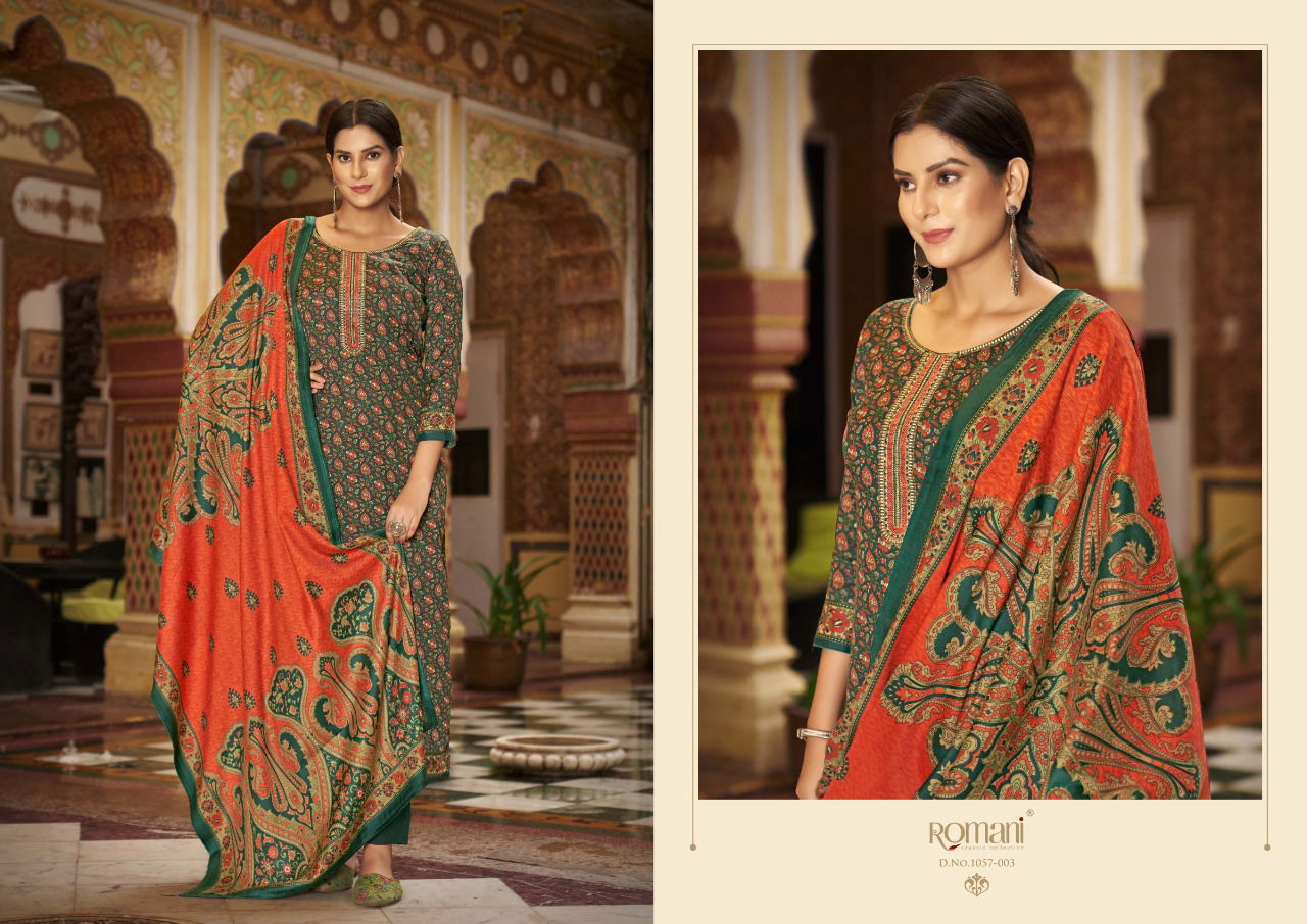 Romani Soneri Winter Wear Pashmina Dress Material Catalog
